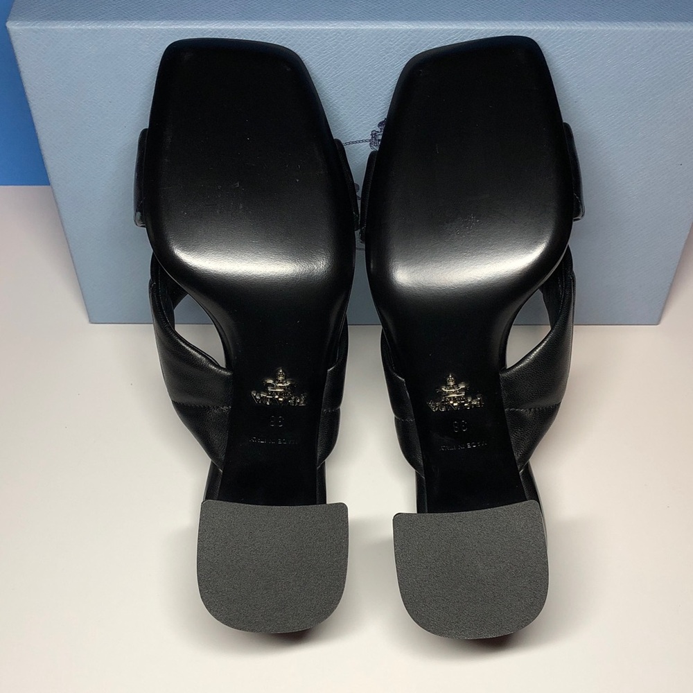New Authentic Prada Black Leather Mules for Women Size 38! - Picture 8 of 12
